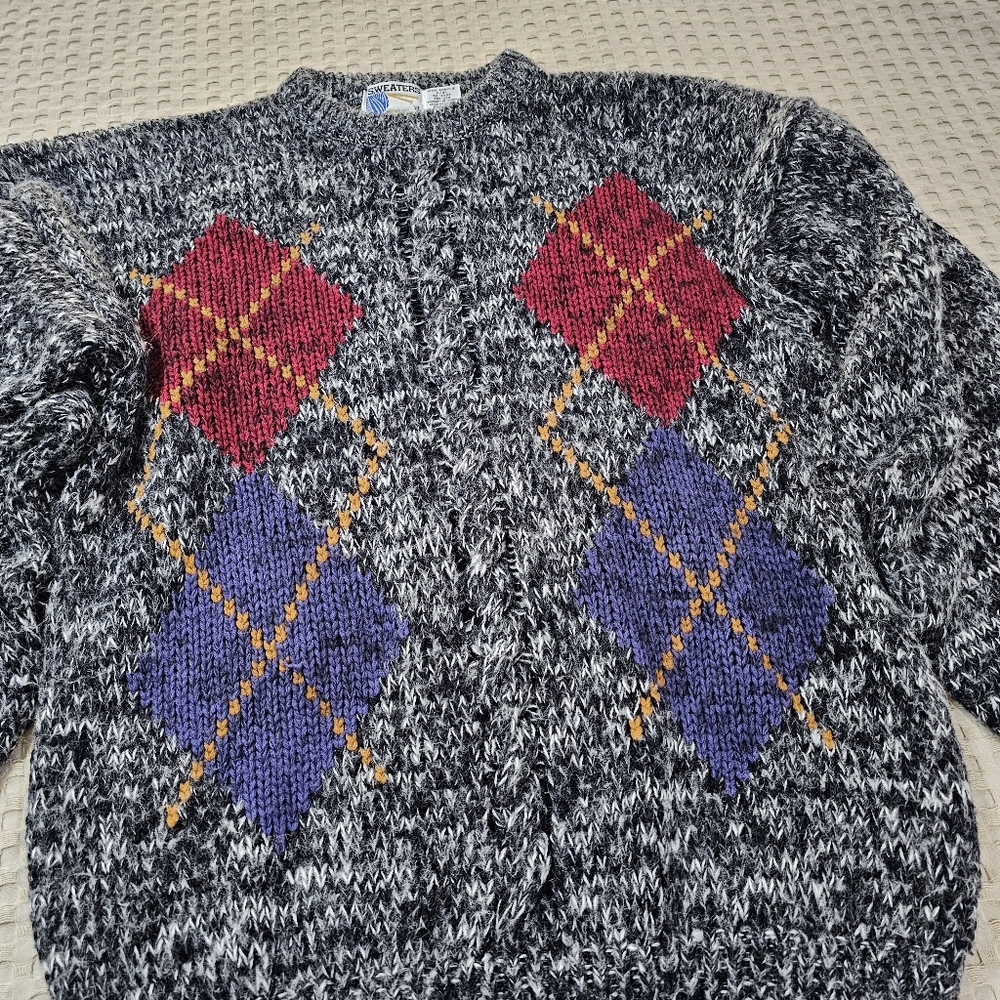 "Sweaters" Long Sleeve Pullover Sweater Mens Size XL Gray, Vintage